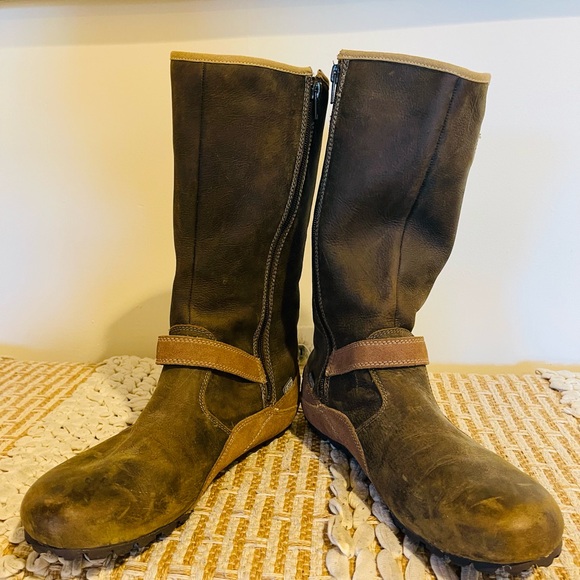 Women’s Merrell Haven Otter Brown Leather Waterproof Mid Calf Boots Size 9 - Picture 4 of 12